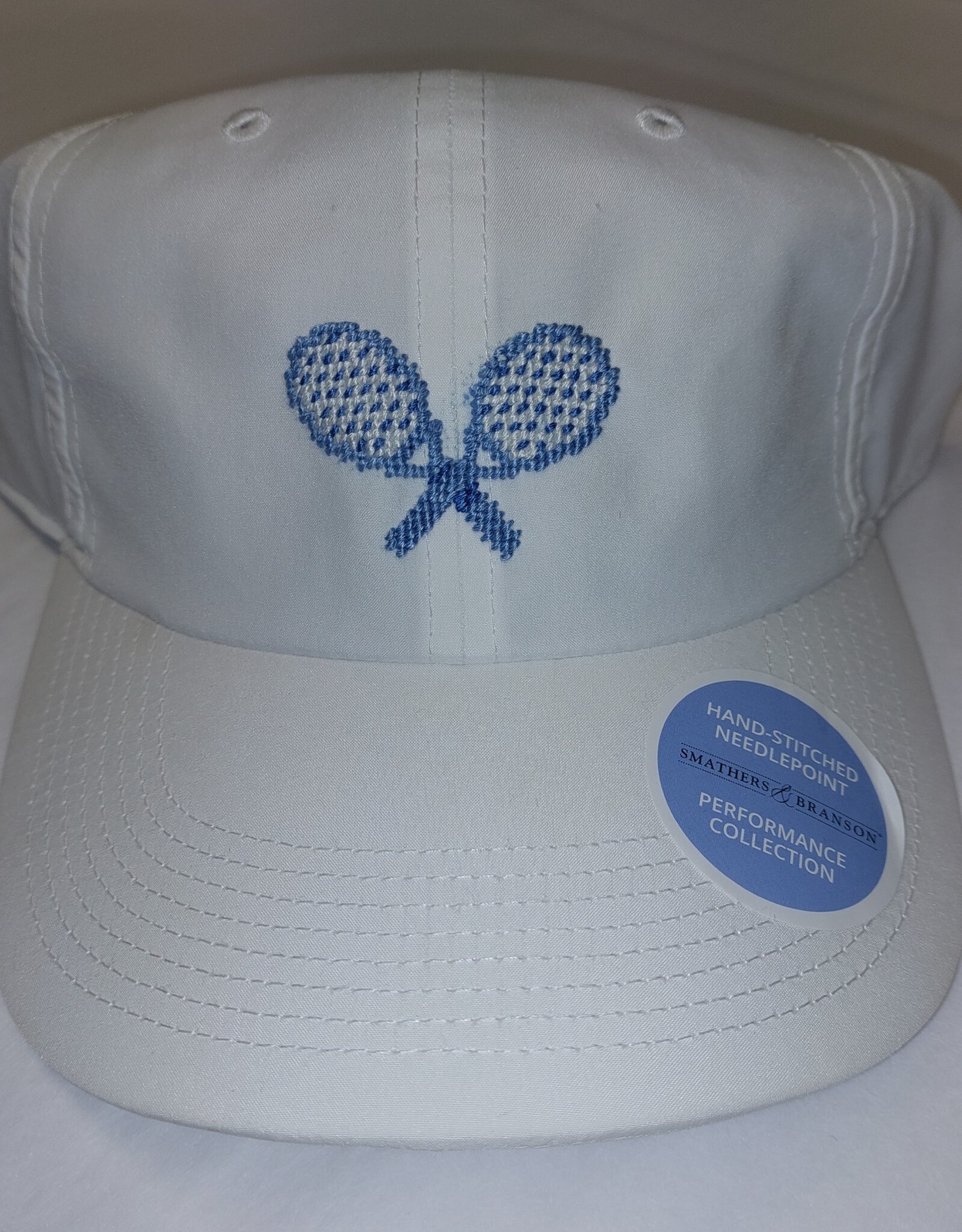 Smather's & Branson Hat Crossed Racquets White Performance