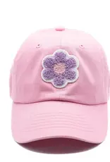 Rey to Z Pink Baseball Hat Flower Purple-Pink 1-4Y