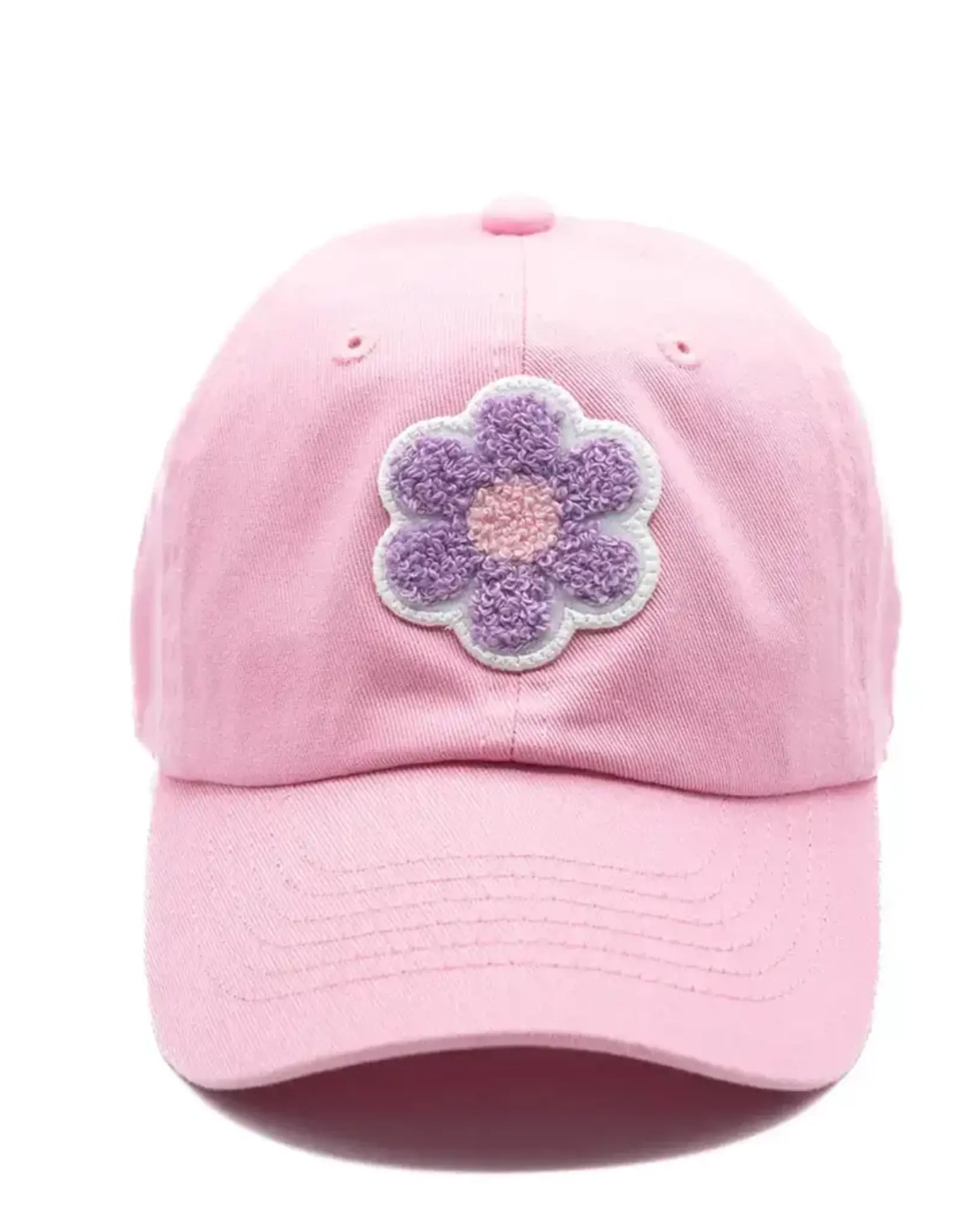 Rey to Z Pink Baseball Hat Flower Purple-Pink 1-4Y
