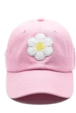 Rey to Z Pink Baseball Hat Flower White-Yellow 1-4Y