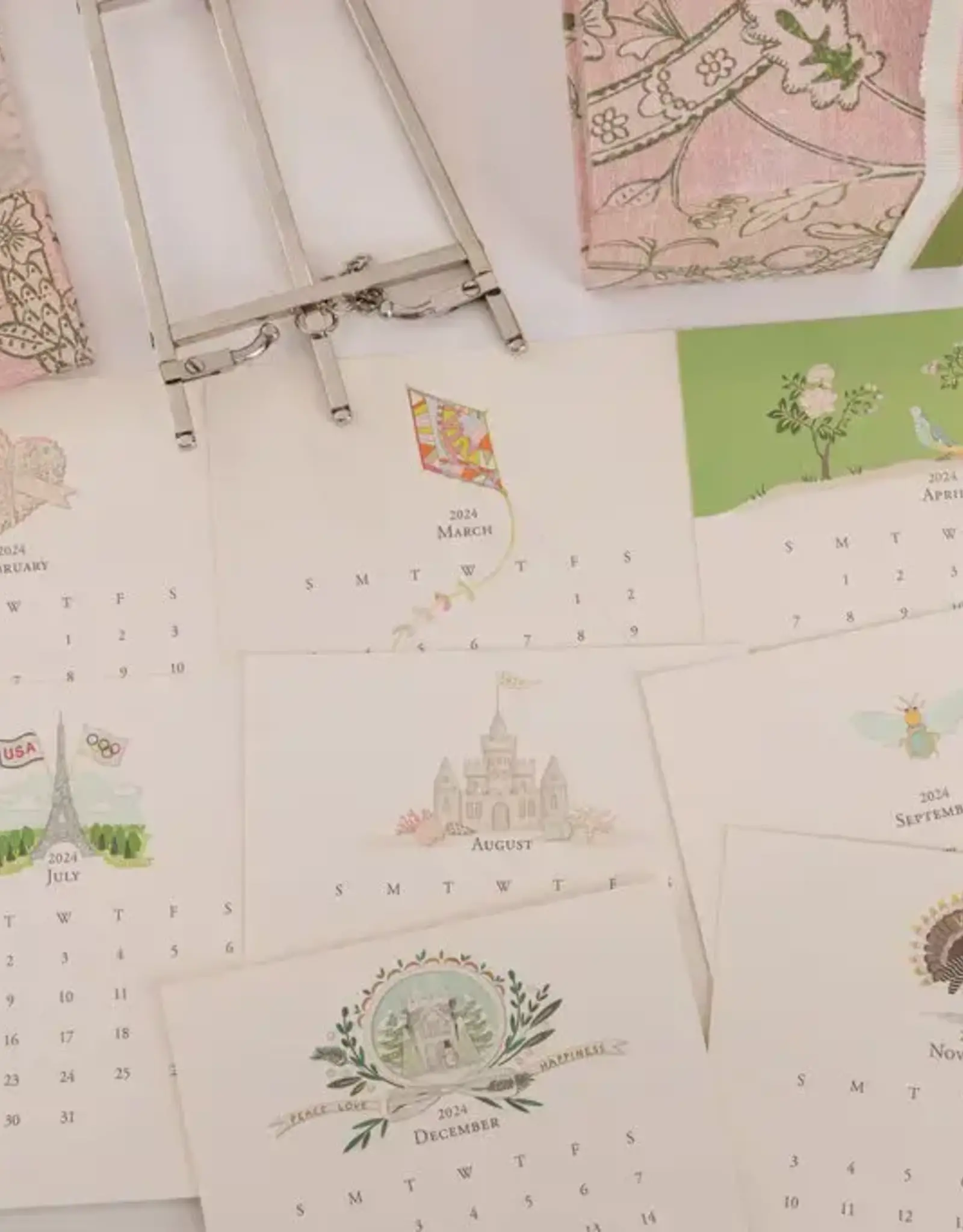 Karen Adams Designs 2025 Desk Calendar w/Gold Easel