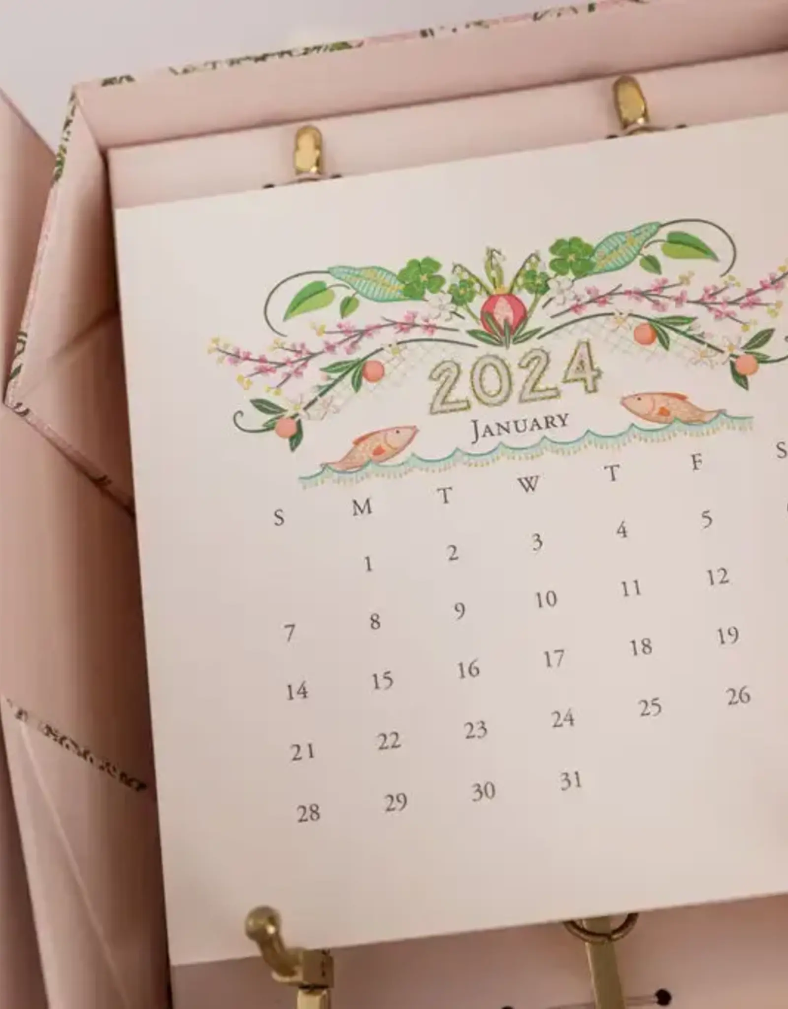 Karen Adams Designs 2025 Desk Calendar w/Gold Easel