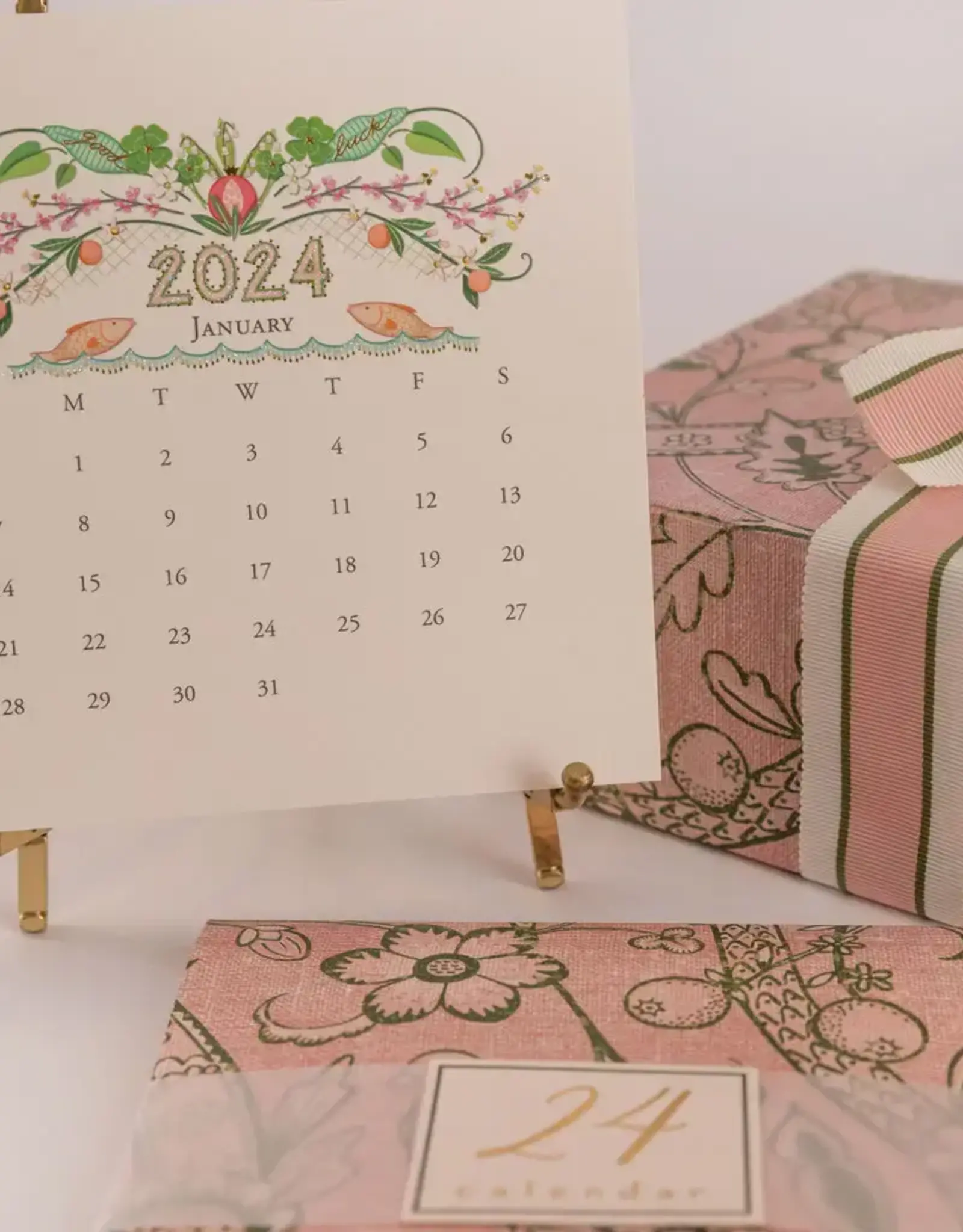 Karen Adams Designs 2025 Desk Calendar w/Gold Easel