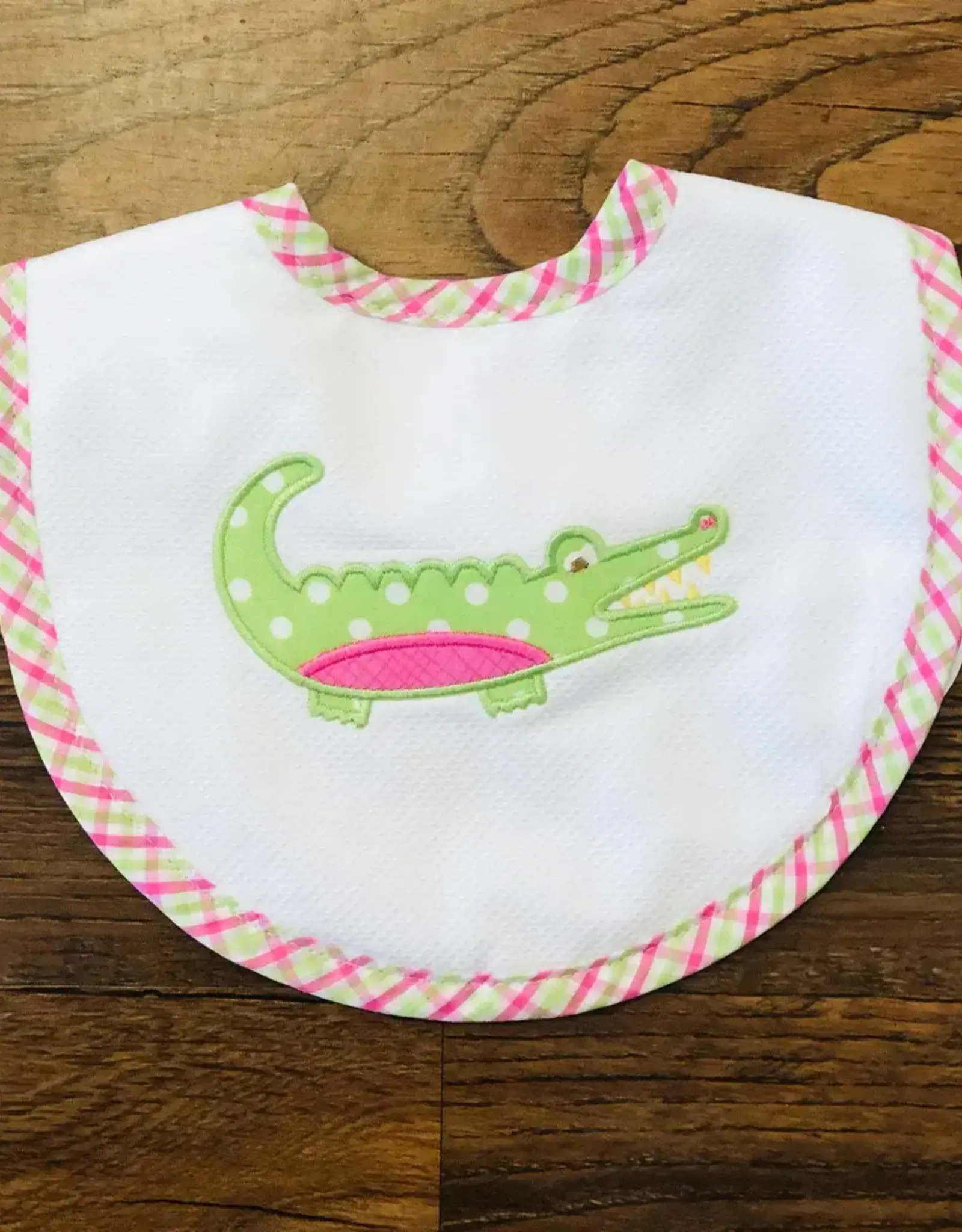 Three Marthas Medium Bib Pink Alligator