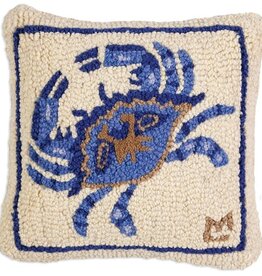 Chandler Four Corners Blue Crab Hooked Pillow 14x14