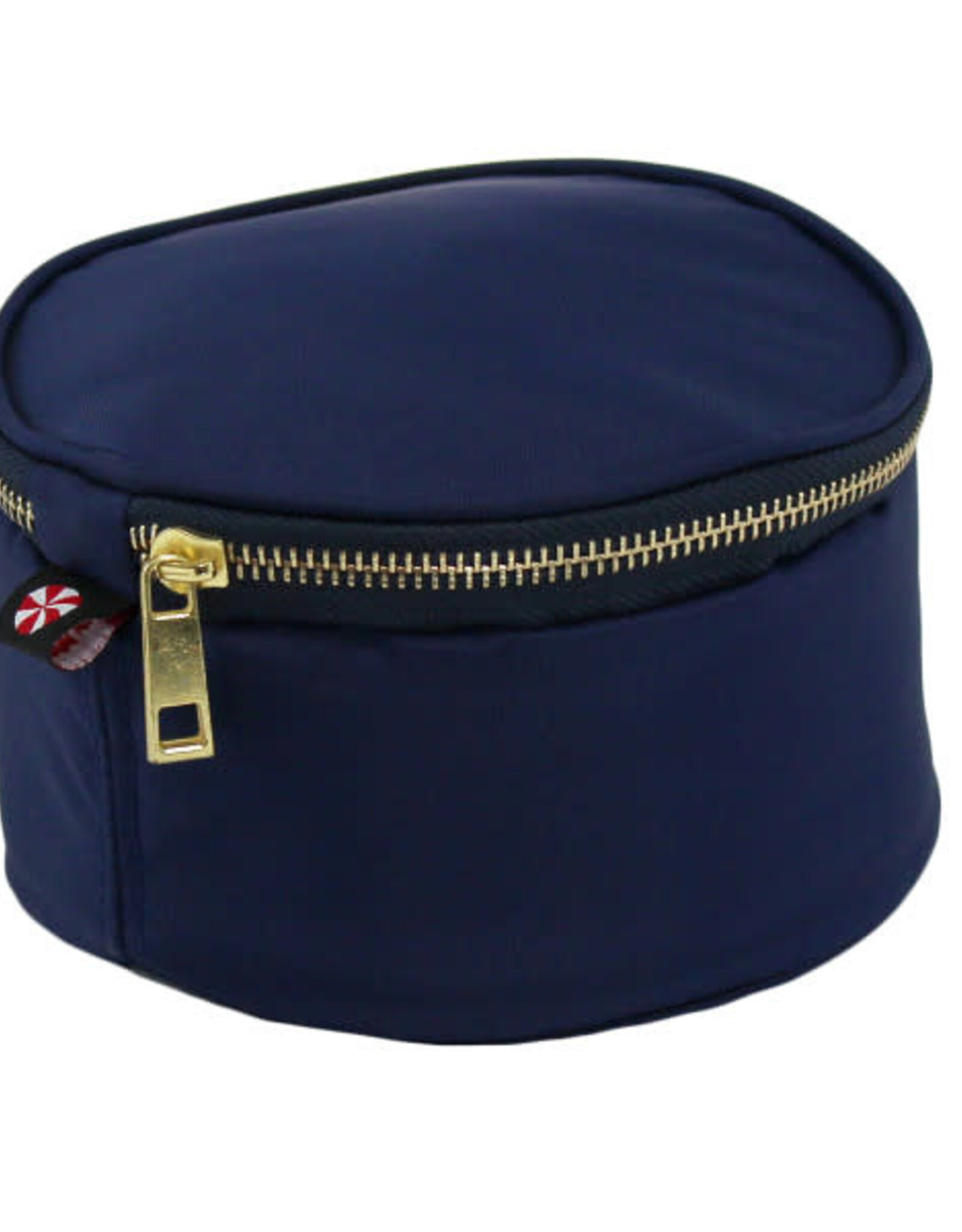 Mint Navy Brass Button Bag 6"