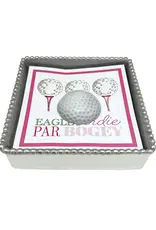 Mariposa White Golf Ball Beaded Napkin Box