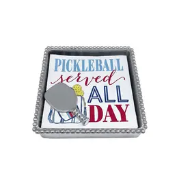 Mariposa Pickleball Beaded Napkin Box