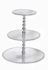 Mariposa Pearled 3-Tiered Cupcake Server