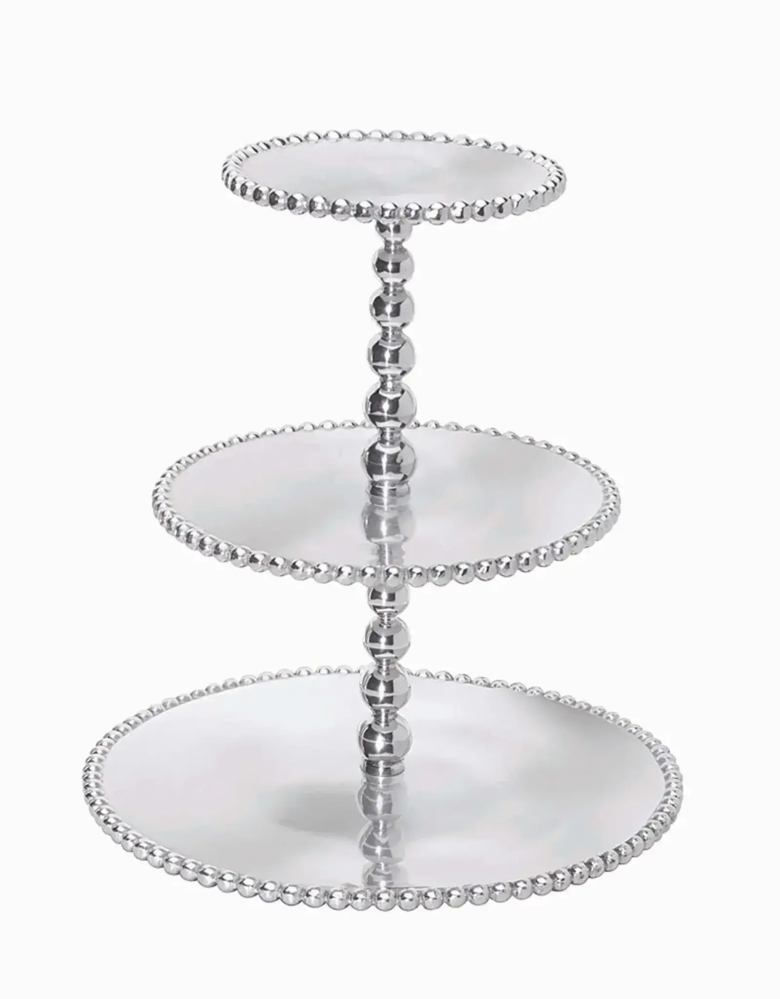 Mariposa Pearled 3-Tiered Cupcake Server