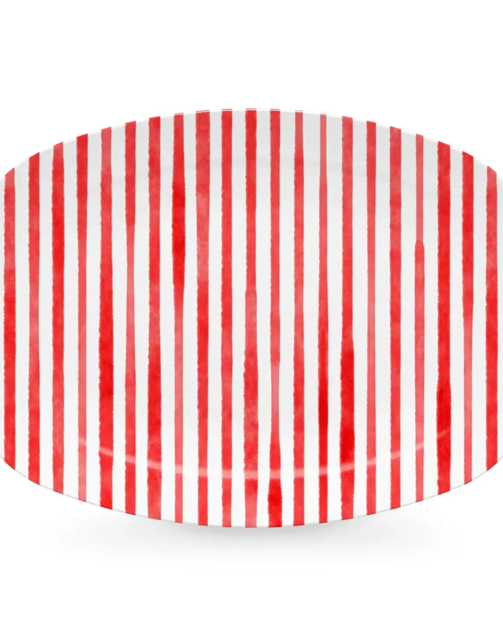 Mariposa Red Simple Stripes Platter