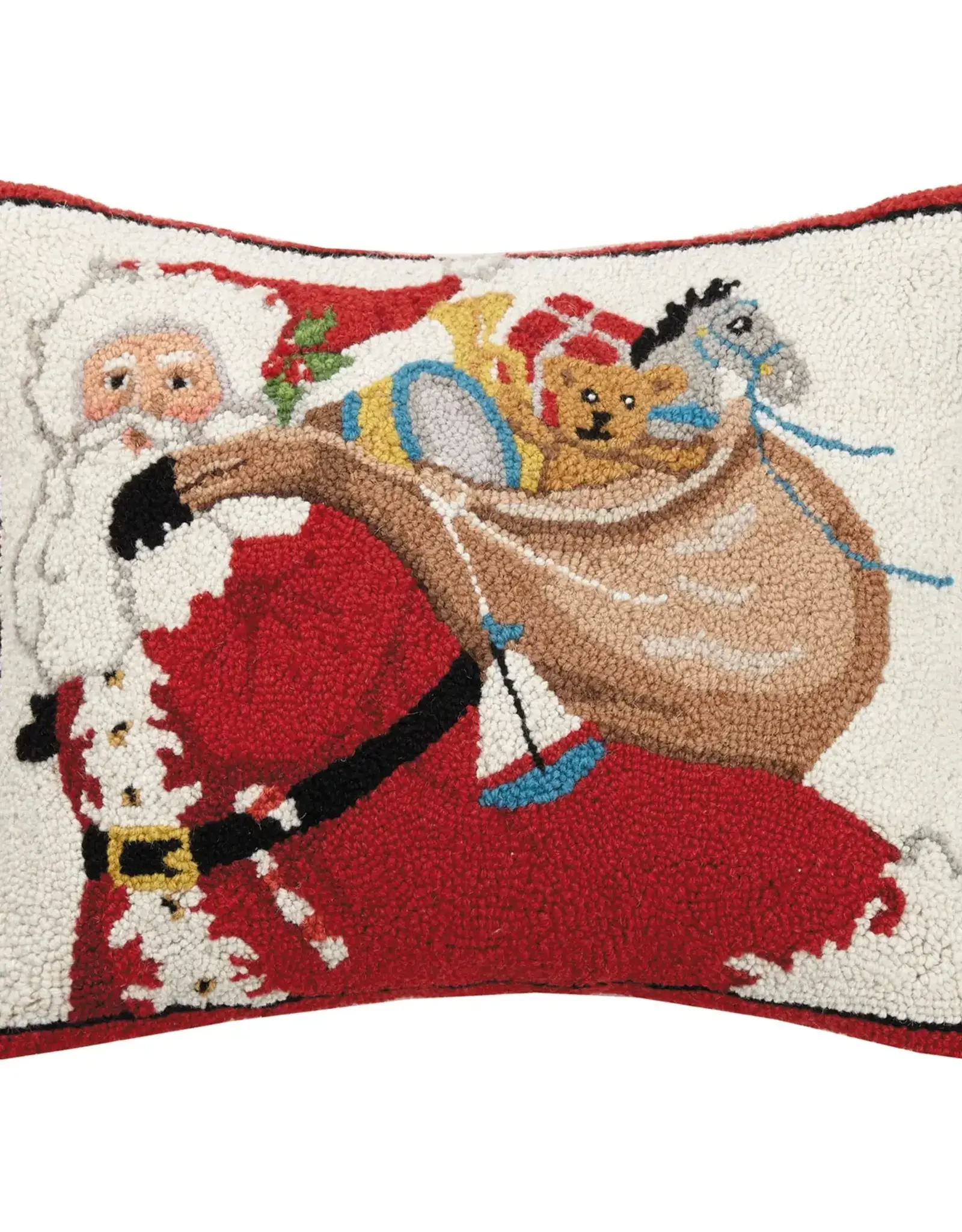 Santa with Bag of Presents Pillow