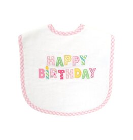 Three Marthas Bib Toddler Pink Happy Birthday xx