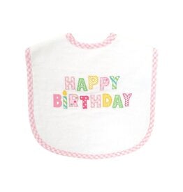 Three Marthas Bib Toddler Pink Happy Birthday