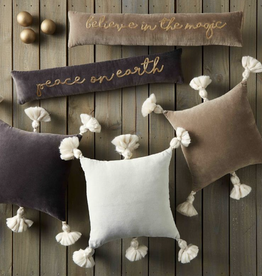 Mudpie Dk Grey Velvet Tassel Pillow