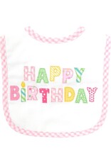 Three Marthas Pink Happy Birthday Feeding Bib