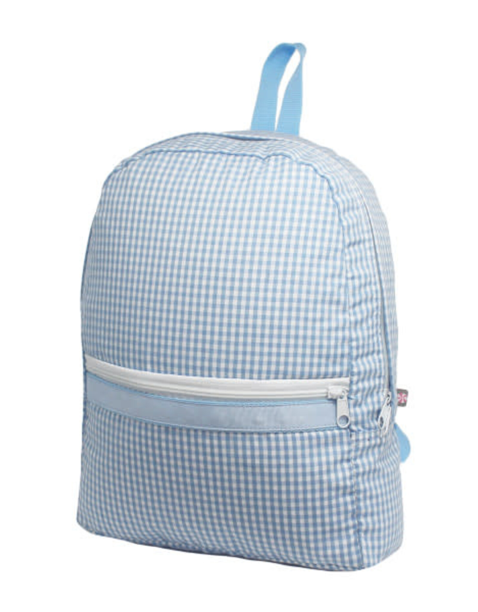 Mint Medium Backpack w/Pockets Blue GIngham