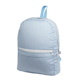 Mint Medium Backpack w/Pockets Blue GIngham