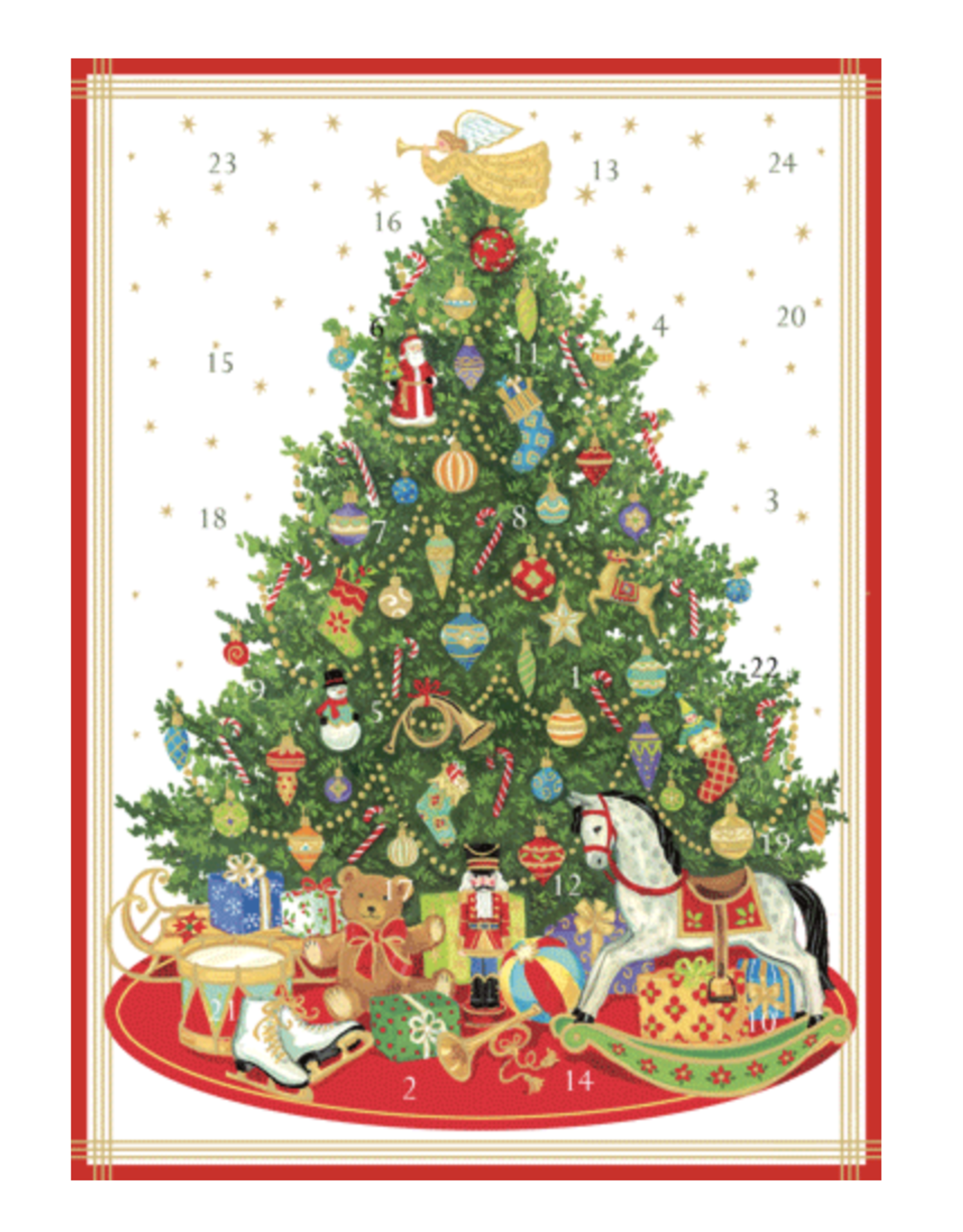 Caspari Oh Christmas Tree Advent Calendar Card