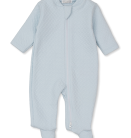 Kissy Kissy Jacquard Footie w/ Zip Light Blue