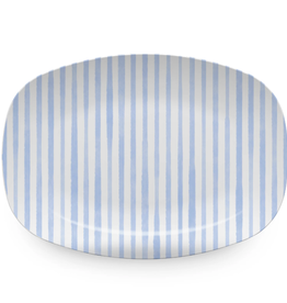 Mariposa Light Blue Simple Stripes Platter