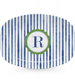 Mariposa Blue Simple Stripes Platter-R xx