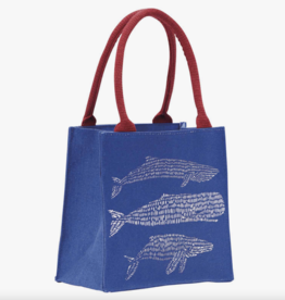 Rockflowerpaper Reusable Gift Bag- Whales Blue