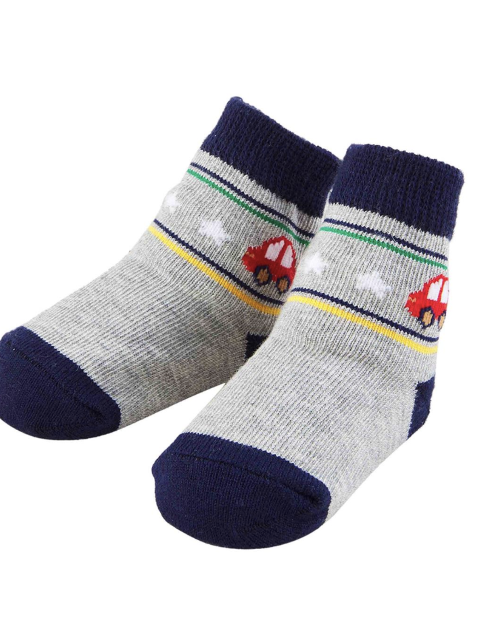Mudpie Grey/Navy Car Socks