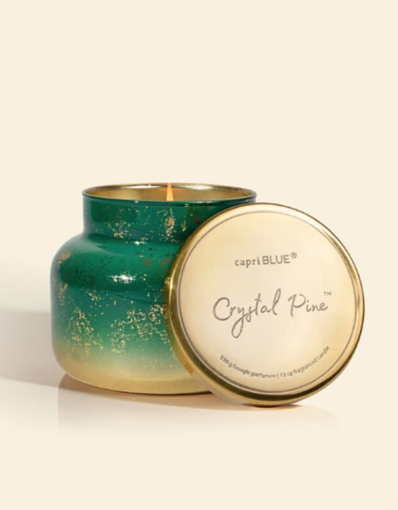 Capri Blue Glimmer Signature Jar Candle Crystal Pine