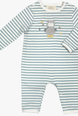 EFL Kids Oliver Owl Teal Stripe Babygro