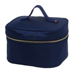 Mint Navy Nylon Brass Train Case