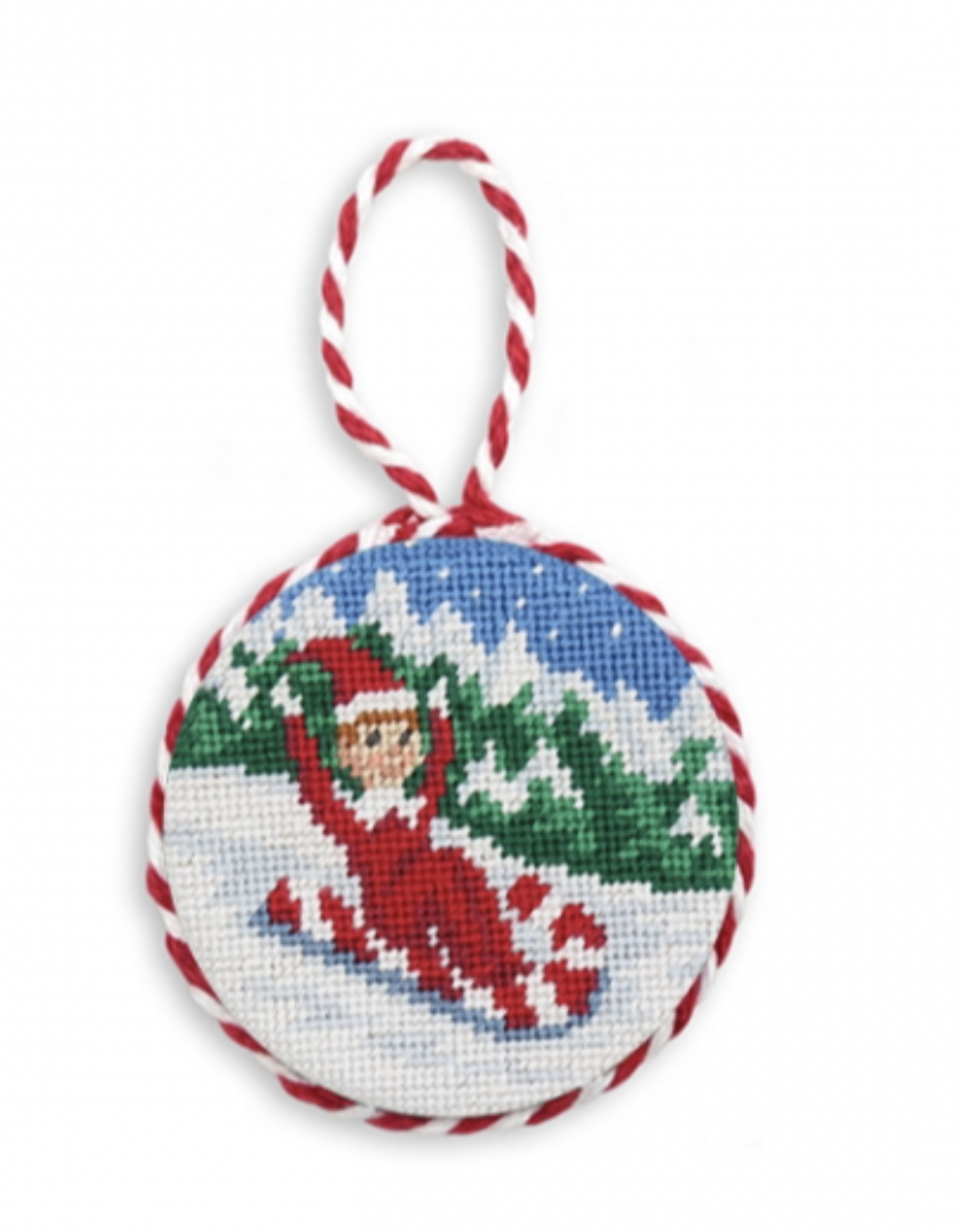 Smather's & Branson Christmas Sledding Elf Ornament
