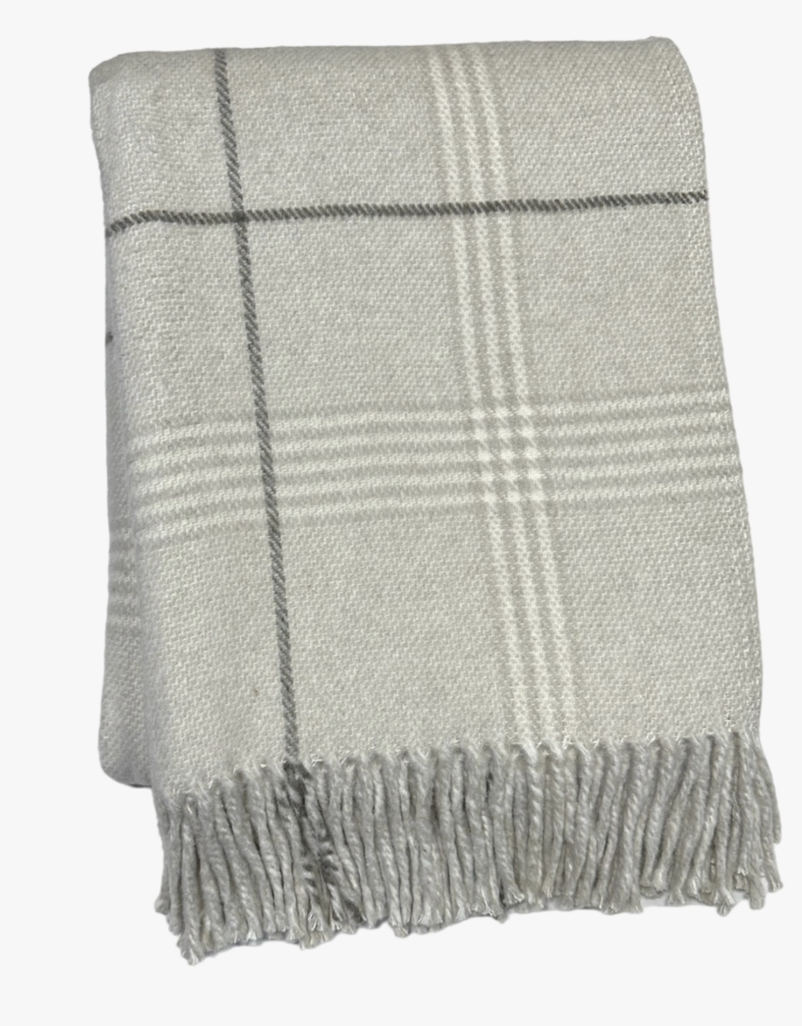 A Soft Idea Windowpane Plaid Throw Lt Grey