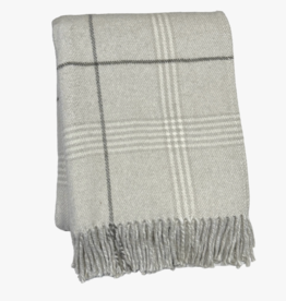 A Soft Idea Windowpane Plaid Throw Lt Grey