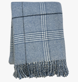 Windowpane Plaid Throw Denim