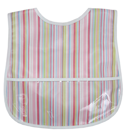 Three Marthas Laminated Bib Pink Stripe XX