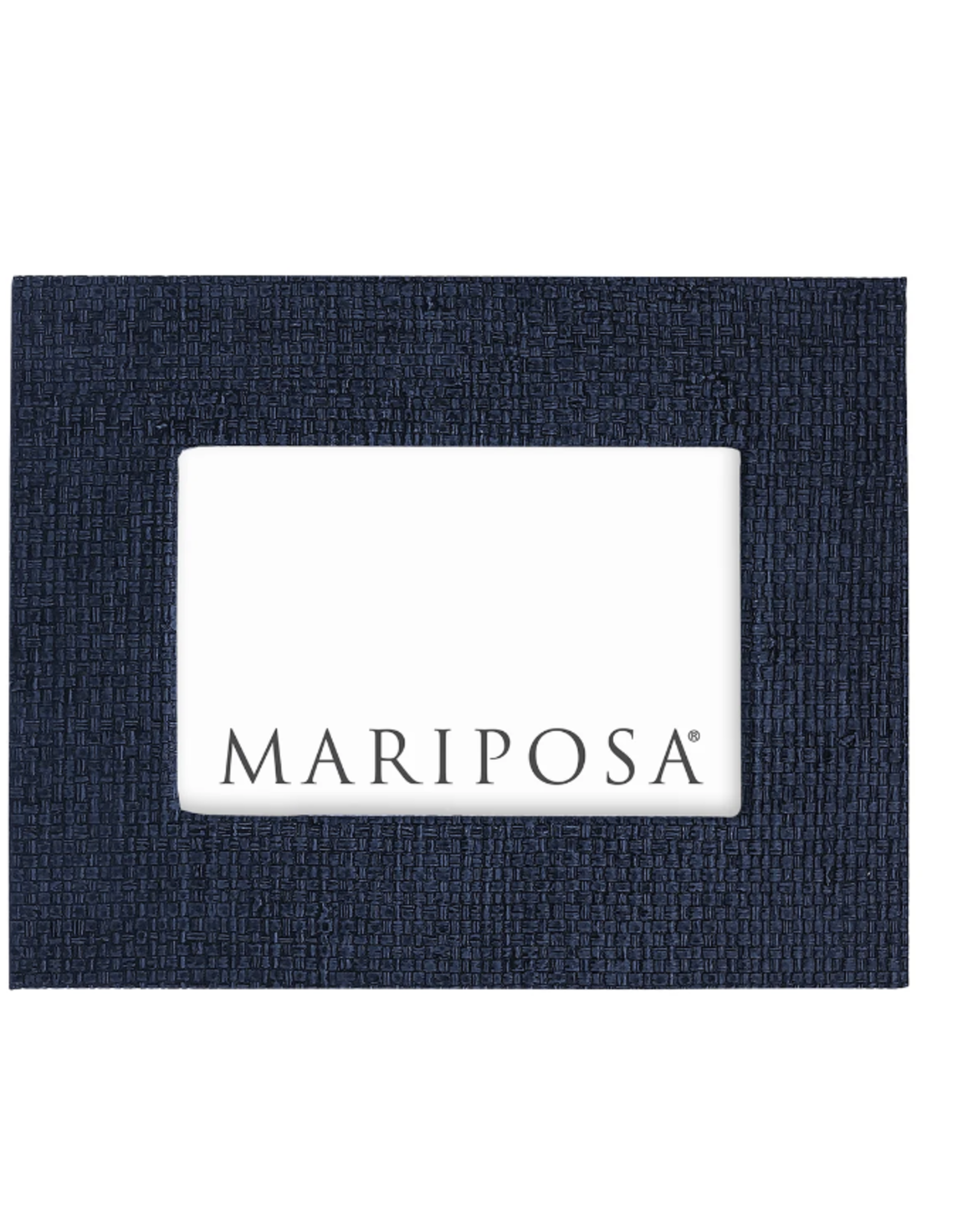 Mariposa Indigo Blue Faux Grasscloth 4x6 Frame
