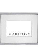 Mariposa White Leather/metel Border Frame 4x6