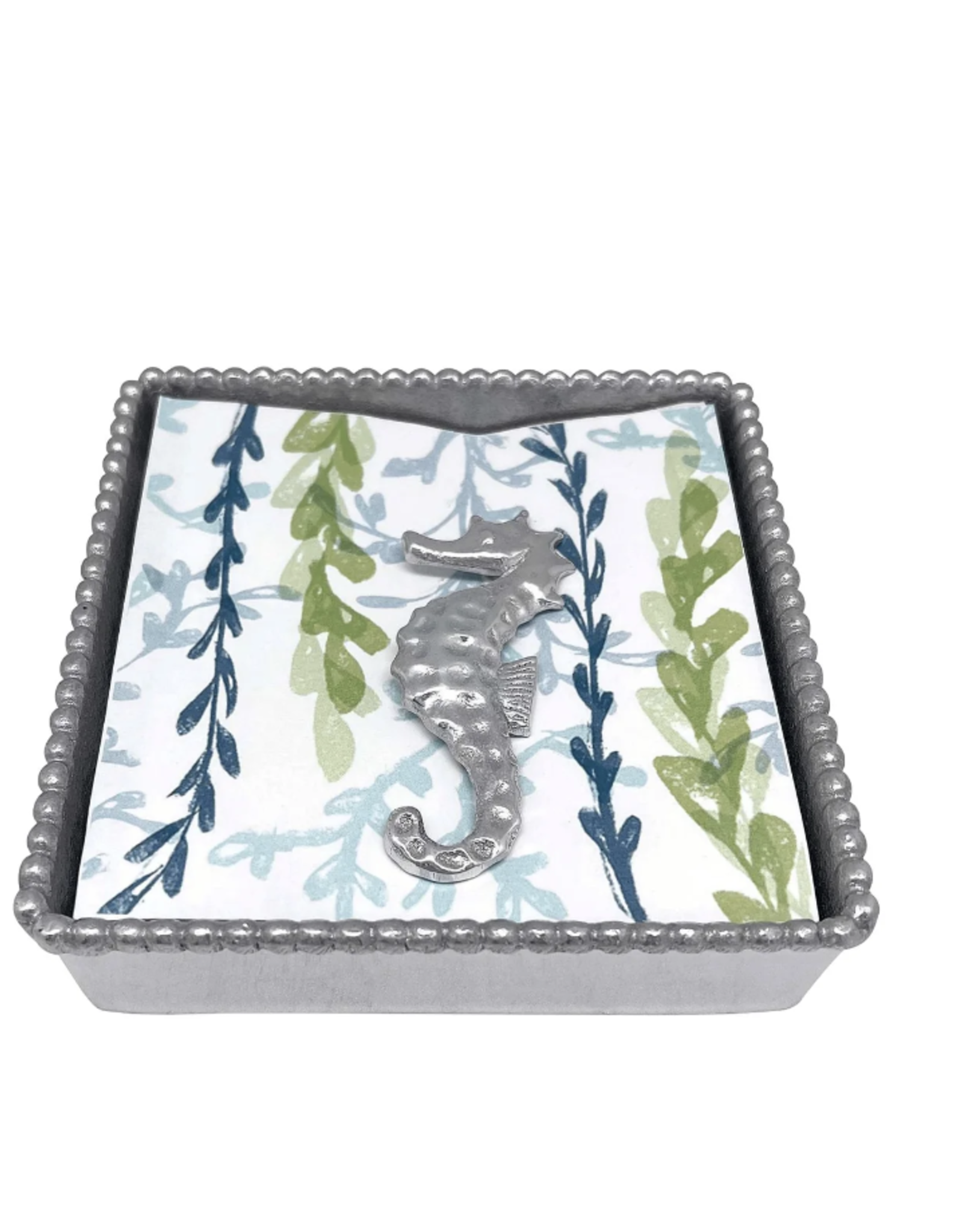 Mariposa Seahorse Beaded Napkin Box