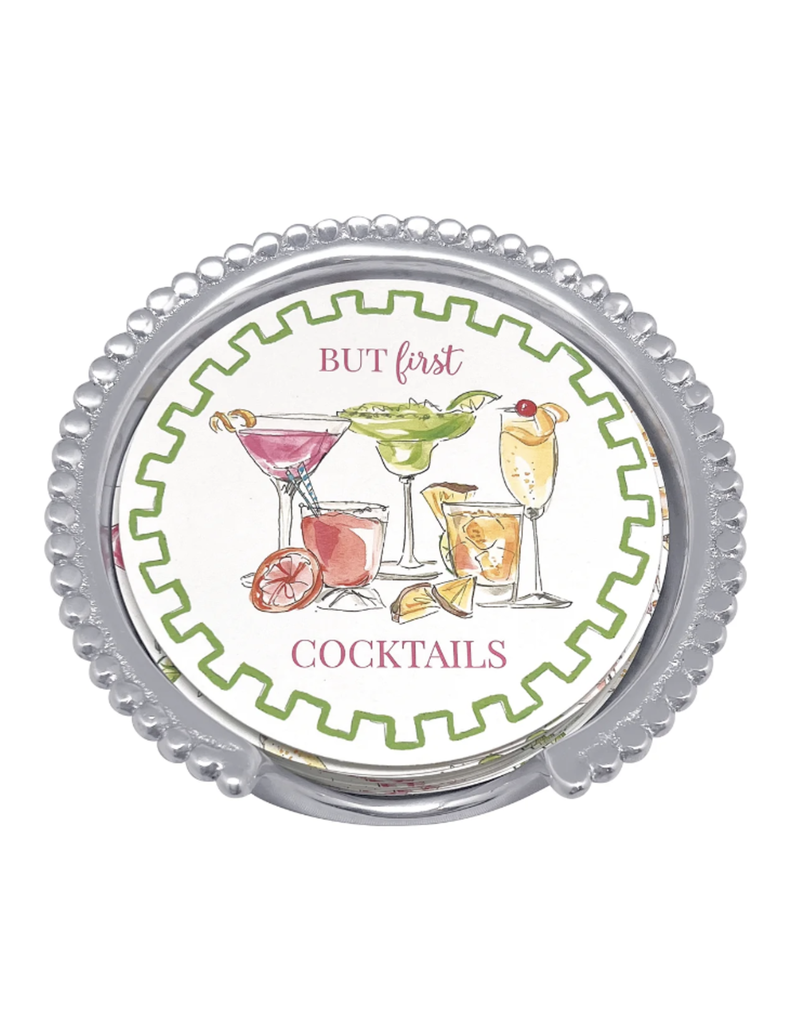 Mariposa But First... Cocktails Beaded Coaster Set