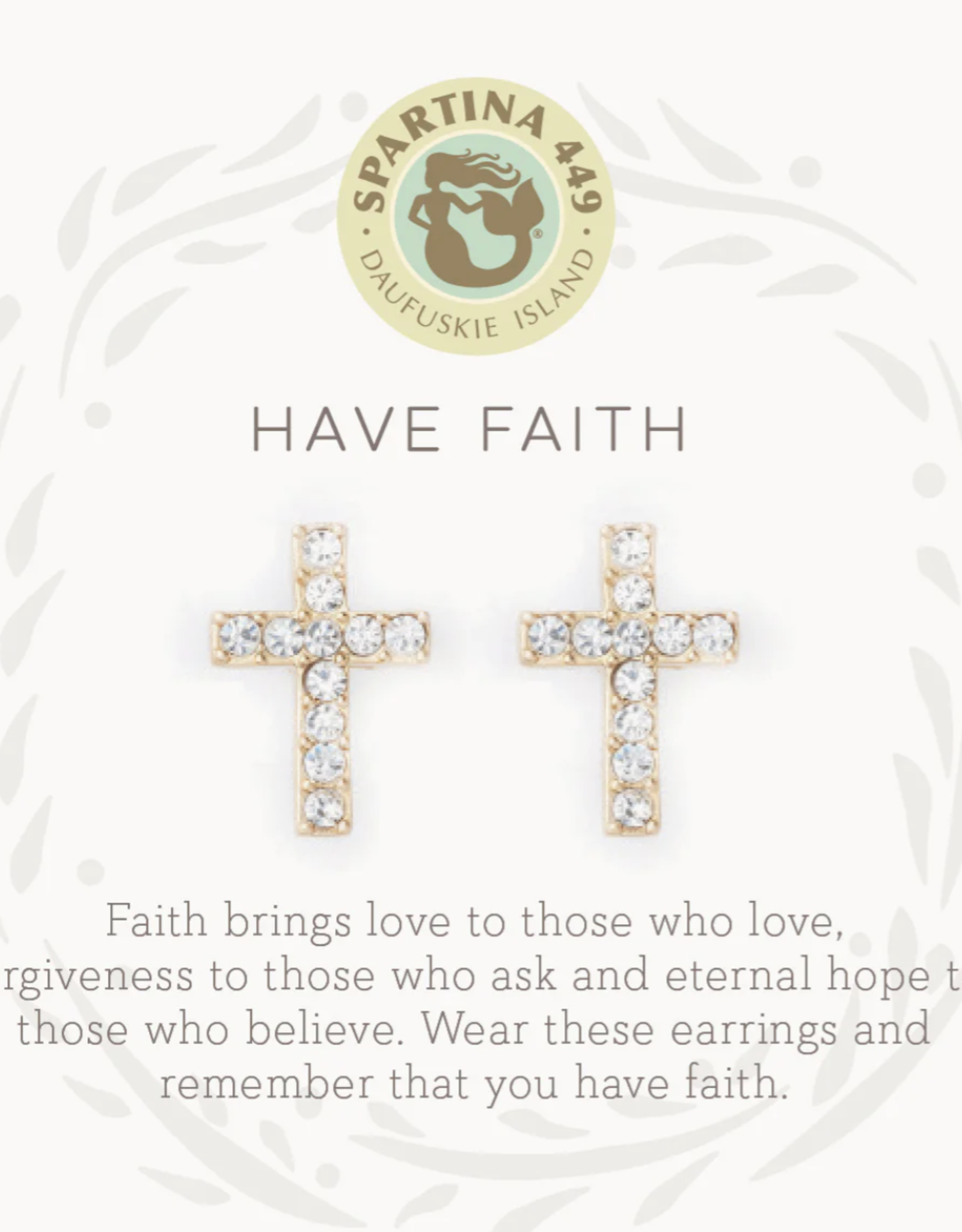 Spartina Have Faith Gold Stud Earrings