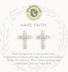 Spartina Have Faith Gold Stud Earrings