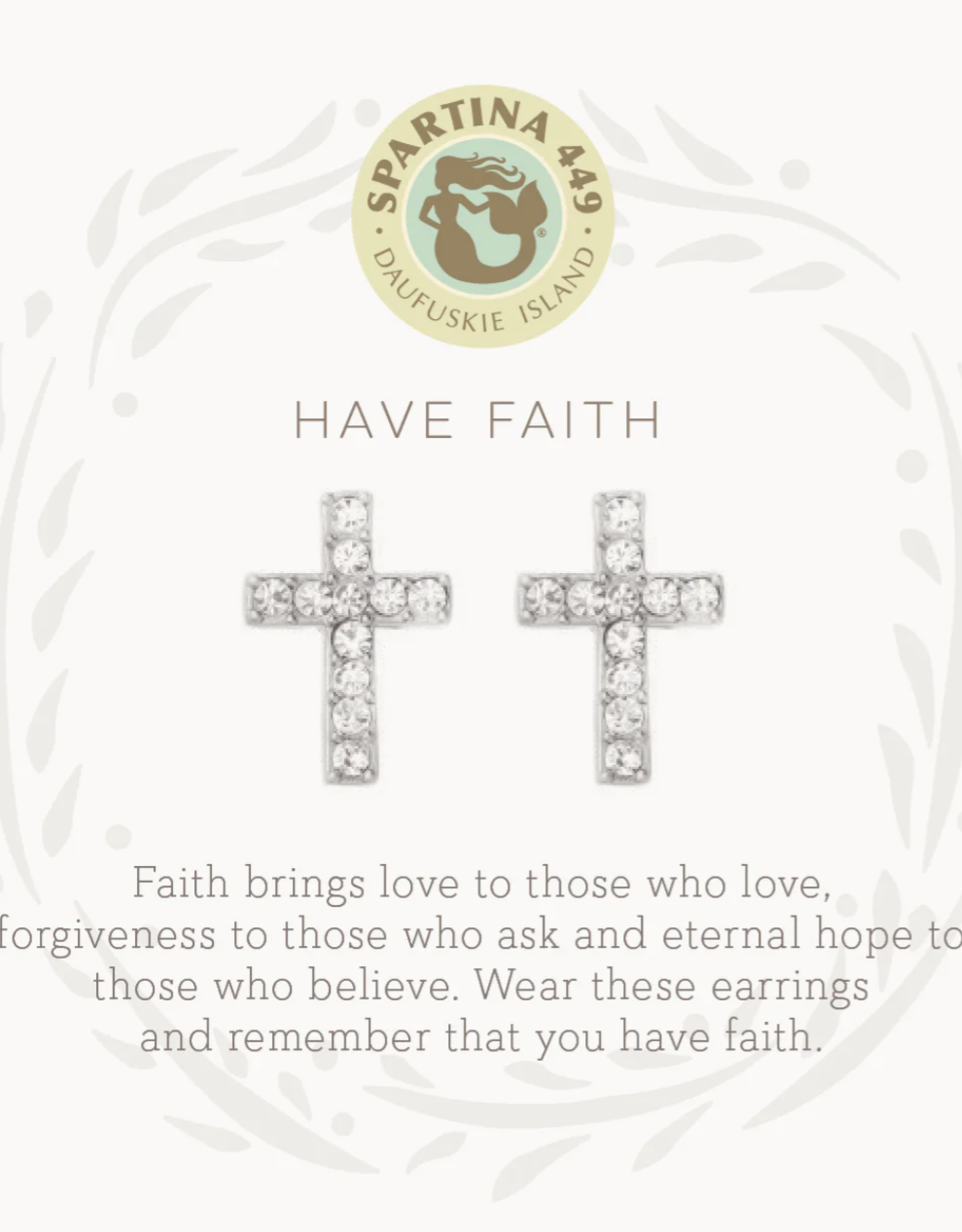 Spartina Have Faith Silver Stud Earrings