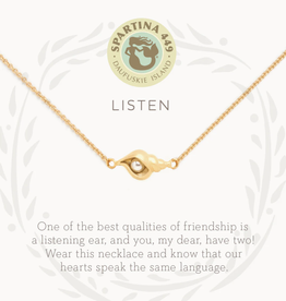 Spartina Listen Shell Necklace Gold
