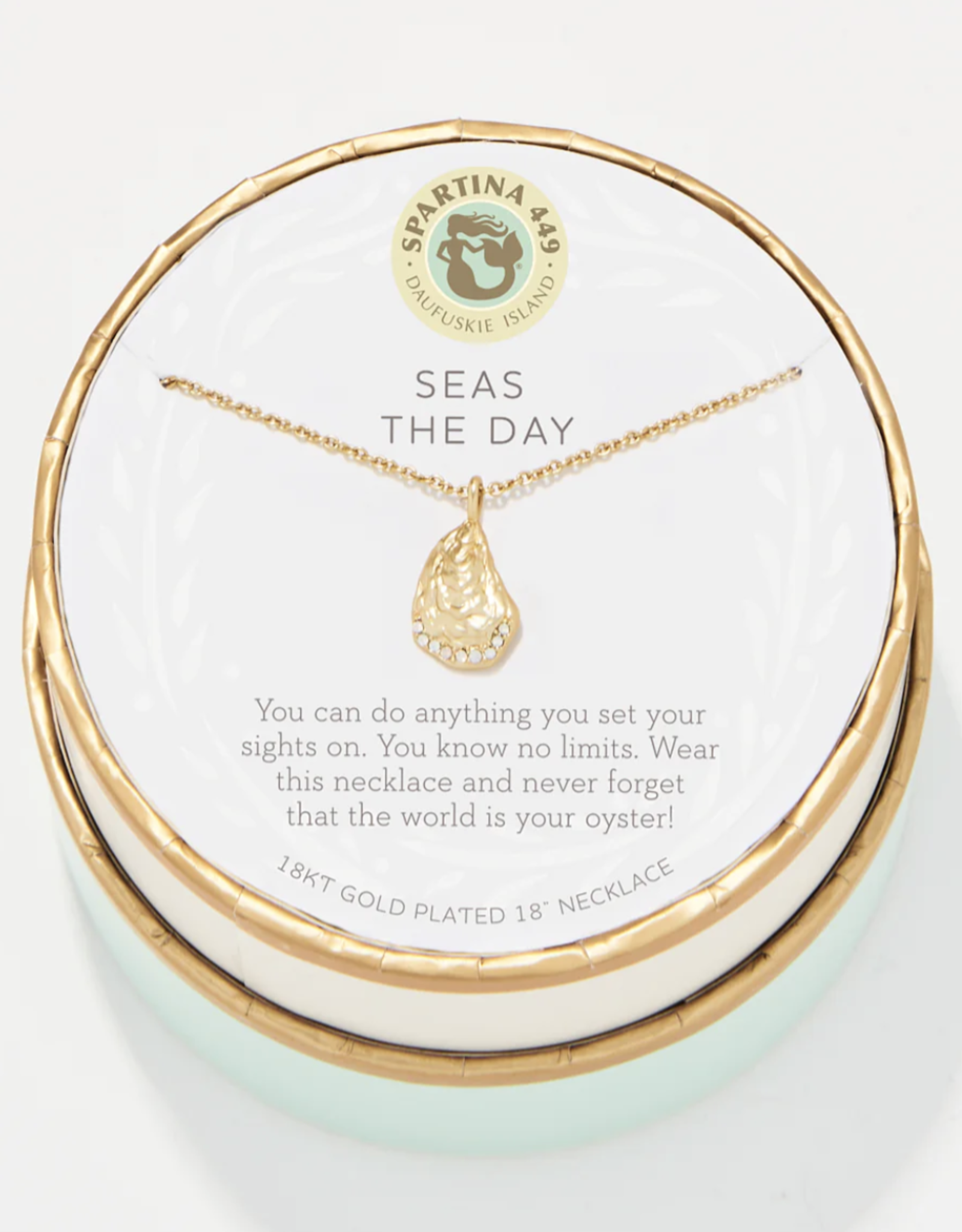 Spartina Seas the Day Gold Necklace Oyster