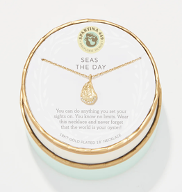 Spartina Seas the Day Gold Necklace Oyster