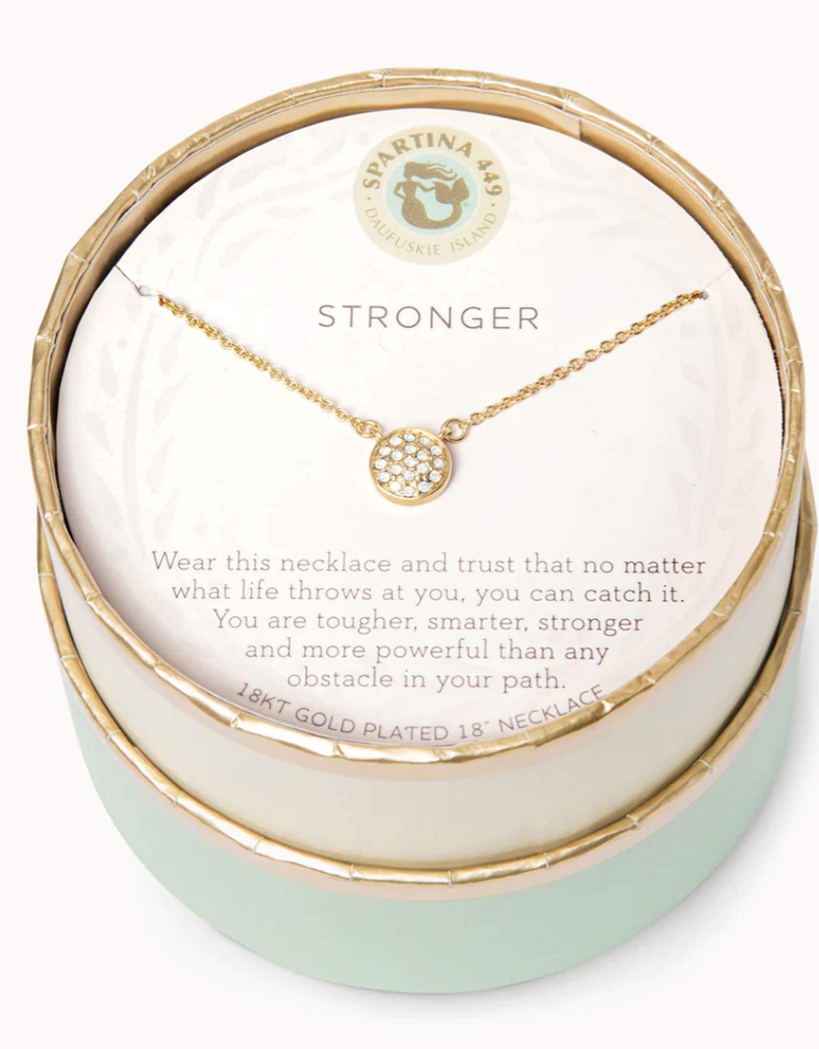 Spartina Stronger Pave Disk Necklace Gold