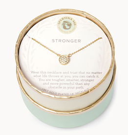 Spartina Stronger Pave Disk Necklace Gold