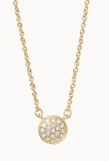 Spartina Stronger Pave Disk Necklace Gold