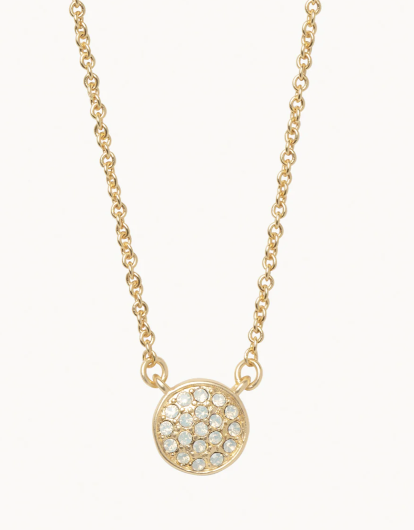 Spartina Stronger Pave Disk Necklace Gold